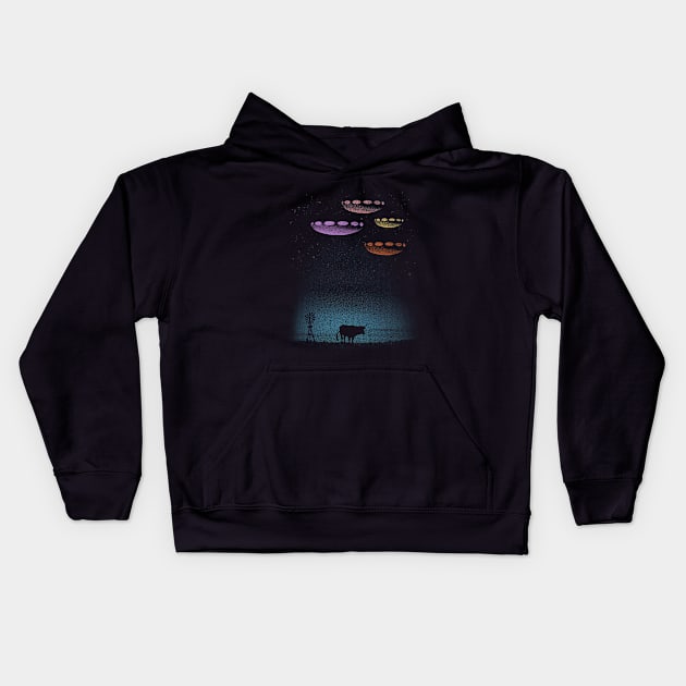 Mysteries of the Night Sky Kids Hoodie by bronzarino